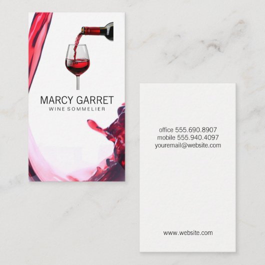 Rotwein | visitenkarte (Vorne/Hinten)