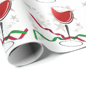 Rotwein-Weihnachten Geschenkpapier (Rolleneckpunkt)