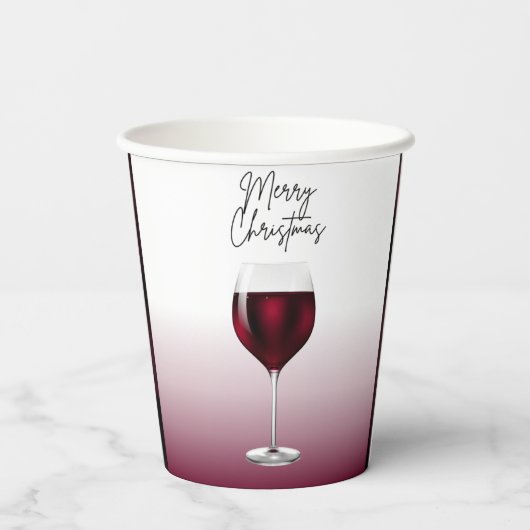 Rotwein Weihnachten Pappbecher (Rückseite)