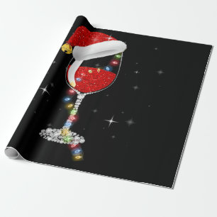 Rotwein Weihnachtsmannmütze Weihnachten Wein Paja Geschenkpapier