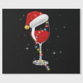 Rotwein Weihnachtsmannmütze Weihnachten Wein Pajam Geschenkpapier (Flach)