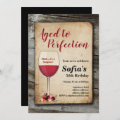 Rotwein, Weineinladung, gereift bis zur Perfektion Einladung (Vorne/Hinten)