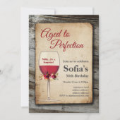 Rotwein, Weineinladung, gereift bis zur Perfektion Einladung (Vorderseite)