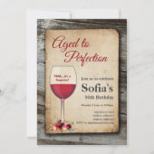 Rotwein, Weineinladung, gereift bis zur Perfektion Einladung (Vorderseite)