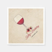 Rotwein, Whimsikum, Cocktail Papier Napkins Serviette (Vorderseite)