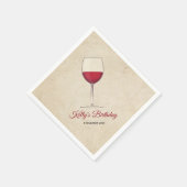 Rotwein, Whimsikum, Cocktail Papier Napkins Serviette (Ecke)