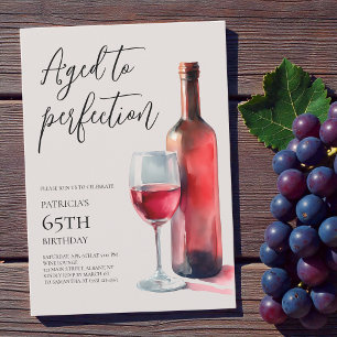 Rotwein zum 65. Geburtstag - gereift bis zur Vollk Einladung