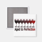 Rotwein zum Geburtstag Magnet (Vorderseite/Rückseite)