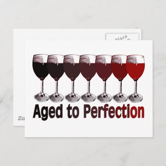 Rotwein zum Geburtstag Postkarte (Vorne/Hinten)