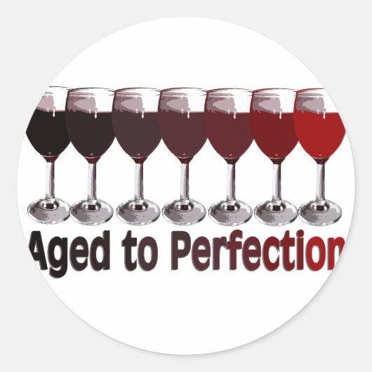 Rotwein zum Geburtstag Runder Aufkleber (Vorderseite)