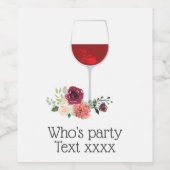 Rotwein zum Geburtstag Weinetikett (Einzelnes Label)