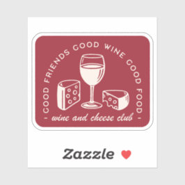 Rotweine und Käseliebhaber ästhetisch Aufkleber