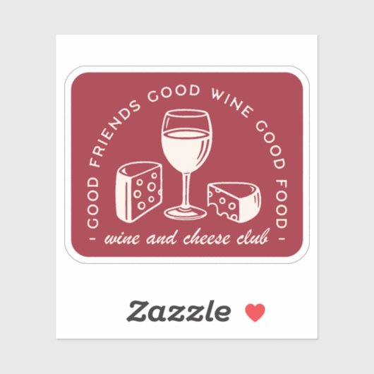 Rotweine und Käseliebhaber ästhetisch Aufkleber (Blatt)