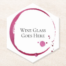 Rotweinfleck & Tropfen Rundpapier Untersetzer Set