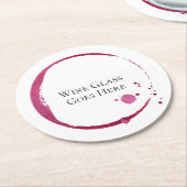 Rotweinfleck & Tropfen Rundpapier Untersetzer Set (Angewinkelt)