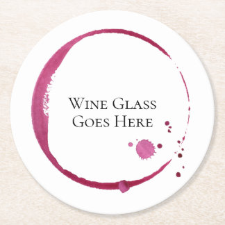 Rotweinfleck & Tropfen Rundpapier Untersetzer Set