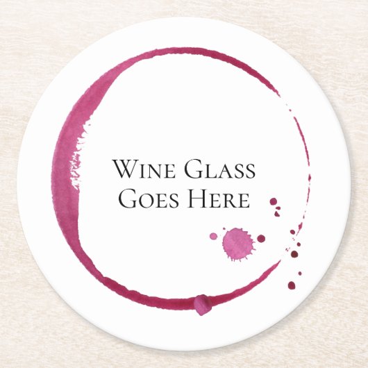 Rotweinfleck & Tropfen Rundpapier Untersetzer Set (Vorderseite)