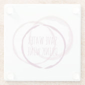 Rotweinfleckringe auf Getränkekopfern gedruckt Glasuntersetzer (Rückseite)