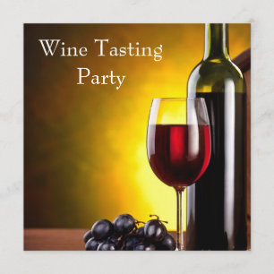 Rotweinglas Flasche Weintasting Party Einladung
