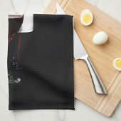 Rotweinglas und -flasche küchentuch (Viertel Falte)