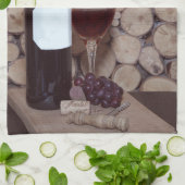Rotweinglas und -flasche küchentuch (Gefaltet)