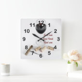 Rotweinglas und -korken quadratische wanduhr (Zuhause)