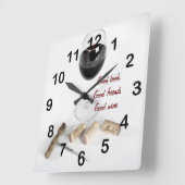 Rotweinglas und -korken quadratische wanduhr (Winkel)