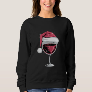 Rotweinglas Weihnachten Lustiges Weihnachten Xmas  Sweatshirt