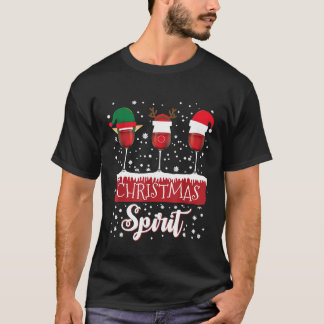 Rotweingläser Weihnachtsgeist Santa Elf Rentiere T-Shirt