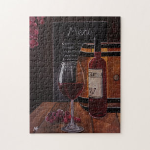 Rotweinmalerei von Alfred Fox Puzzle