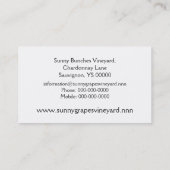 Rotweinweinberg Visitenkarte (Rückseite)