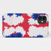 Rotweiß, blaue Blumen Case-Mate iPhone Hülle (Rückseite (Horizontal))