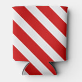 Rotweiße Diagonalstreifen Dosenkühler (Vorderseite)