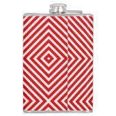 Rotweiße Diagonalstreifen Flachmann (Rückseite)