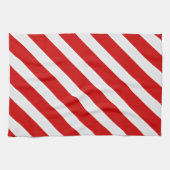 Rotweiße Diagonalstreifen Geschirrtuch (Horizontal)