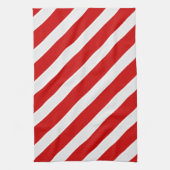 Rotweiße Diagonalstreifen Geschirrtuch (Vertikal)