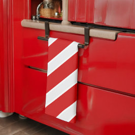 Rotweiße Diagonalstreifen Geschirrtuch