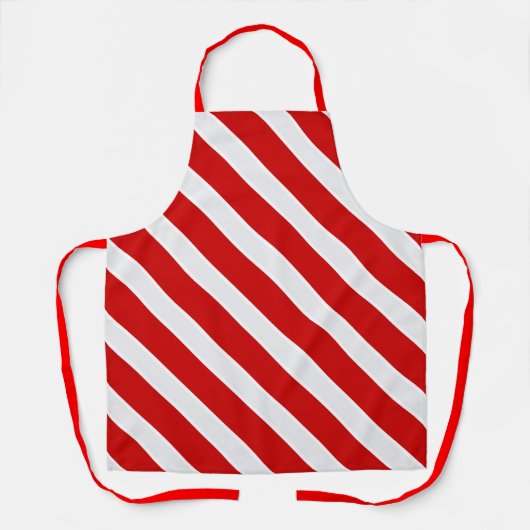 Rotweiße Diagonalstreifen Schürze (Vorderseite)