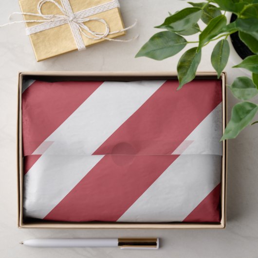 Rotweiße Diagonalstreifen Seidenpapier (Geschenk)