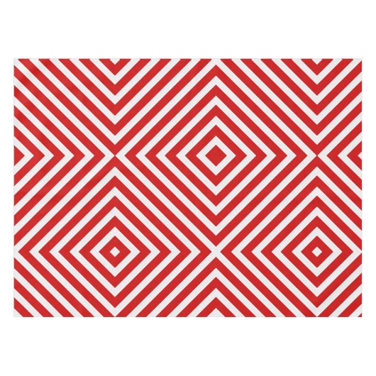 Rotweiße Diagonalstreifen Tischdecke (Vorderseite (Horizontal))
