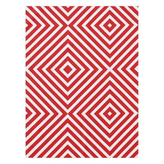 Rotweiße Diagonalstreifen Tischdecke (Vorderseite)
