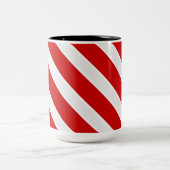 Rotweiße Diagonalstreifen Zweifarbige Tasse (Mittel)