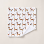 Rotweiße Ibizan-Hunde-Muster Badhandtuch Set (Waschlappen)