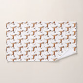 Rotweiße Ibizan-Hunde-Muster Badhandtuch Set (Handtuch)