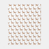 Rotweiße Ibizan-Hunde-Muster Fleecedecke (Vorderseite)