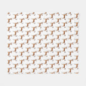 Rotweiße Ibizan-Hunde-Muster Fleecedecke (Vorderseite (Horizontal))