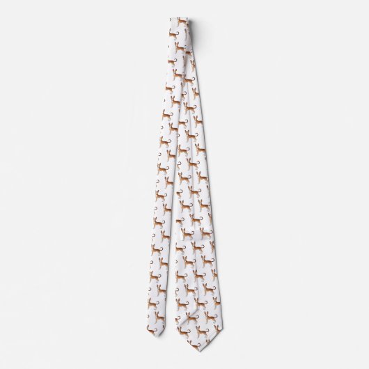 Rotweiße Ibizan-Hunde-Muster Krawatte (Rückseite)