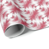 Rotweiße Ikat geometrisch ethnisch stilvoll Geschenkpapier (Rolleneckpunkt)