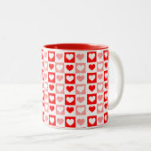 Rotweiße Liebe Herz Valentinstag Zweifarbige Tasse (VorderseiteRechts)