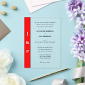 Rotweiße Monogramm-Brille und Groom Clear Acryleinladungen (In Situ (Hochzeit))